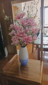 Mộc lan cao su giả - dài 90cm - 1 cành 5 bông - Cây giả hoa lụa Decor trang trí nhà cửa