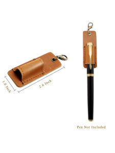 Real Cow Leather Pen Case Creative Pencil Case Men and Women Multi-Functional Pen Sleeve Chest Hanging Eyeglass Case Business Trip Office Supplies Pencil Case