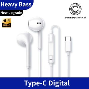 Original Type C Wired Earphone For Samsung Galaxy S25 S24 S23 S21 S22 Ultra Plus 3.5mm Earbuds HD MIC Headphones A54 A34 A53 A53