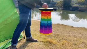 Collapsible Telescopic Stool Retractable Colorful Stool Portable Foldable Chair Extendable For Outdoor Fishing Picnic Camping Travel Kerusi Lipat 伸缩椅