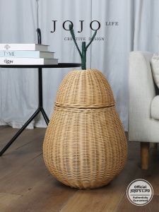Hand-woven Pear-shaped Black Storage Basket