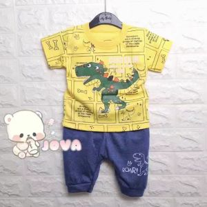 JOVA BAJU BAYI LAKI-LAKI SETELAN ANAK COWO LUCU STELAN COWOK 6 12 BULAN KEREN TRENDY KEKINIAN DINO