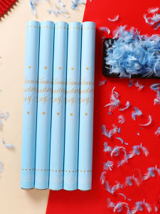 Handheld Wedding Birthday Atmosphere Cannon Blue Feather Spray Flower 60cm Festival Decorations Consumer Goods Fireworks