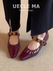 MASHUJIA | Gorgeous Comfortable Red Mary Jane Pumps