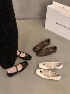 Spring Autumn Flat Bottom French Style Mary Jane Womens Shoes Gentle Evening Wear with Skirts Sweet Style round Toe Flats
