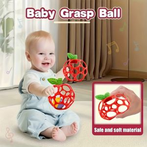 Baby Bell Ringing Toy - Apple-Shaped Handheld Sensory Ball with Bells & Tactile Holes  Developmental Puzzle Toy for Motor Skill