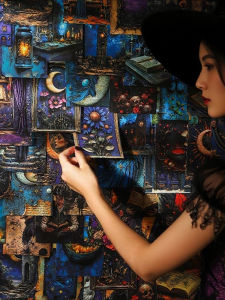 Witchs Magic Book Material Paper Large Weight Vintage 3D Simulation Scenery Scrapbooking Decoration DIY Material