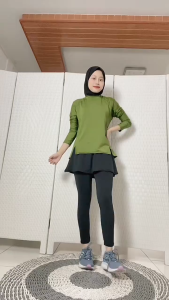 Baju Olahraga Wanita Kaos Lengan PAnjang T-Shirt Yoga Slimfit Polos Dewasa Sport (T023)