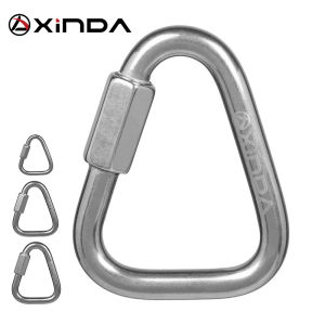 Xinda Stainless Steel Triangle Connecting Ring Carabiner Meilong Lock Triangle Rock Climbing Equipment Fast Security