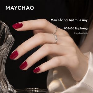 MAYCHAO | Bộ Sơn Móng Tay Hình Mắt Mèo Màu Burgundy Chuyên Nghiệp Cho Tiệm Nail Có Bột Kính Lấp Lánh