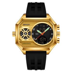 Sanda | SANDA Luxury Multi-Function Mens Wristwatch Fashion Design Quartz Water Business Square Dial Date Display Relogio Masculino