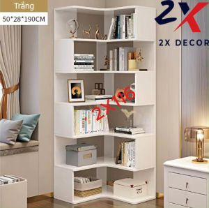 Kệ góc cao thiết kế độc đáo nhiều tầng phù hợp decor phòng khách 2X Decor- 2X116