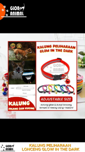 KALUNG KUCING LONCENG GLOW IN THE DARK cat collar kalung anjing