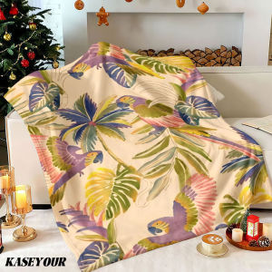 Beast Kingdom | Tropical Parrots Winter Summer Flannel Blanket Throw Fleece Soft Fuzzy Plush Cozy Fleece Blankets for Sofa Ideal Gifts