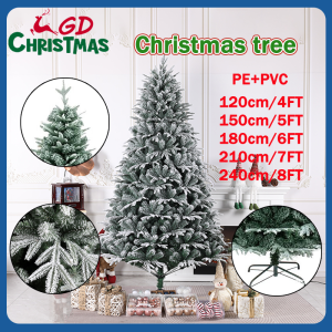 GD Christmas 2024 new xmas tree PE&PVC Flocking Less Snow Artificial Christmas tree For Home Christmas Decoration