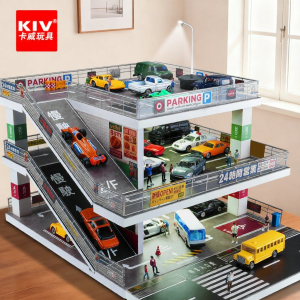 Children Car Garage Toy with Light and Storage Function