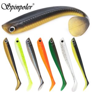 Spinpoler Soft Swimbait Paddle T Tail 5.5cm 8cm 9.5cm Wobbler Plastic Bass Fishing Lure For Trout Walleye Crappie Jig Head Pesca