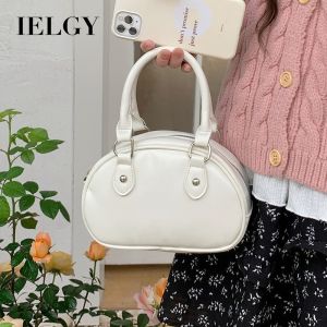 IELGY กระเป๋าเอกสารสตรีสะพายไหล่กระเป๋าโบว์ลิ่งสีขาวสำหรับผู้หญิง Tas Bulat ขนาดเล็กแบบพกพายอดนิยม