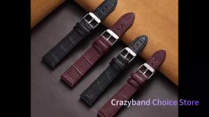 Leather Strap 10mm 12mm 14mm 16mm 18mm 20mm Fashion Bamboo Pattern Bracelet Men Women Universal Replacement BlackBrown Watchband