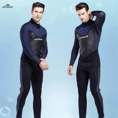 Wetsuit lifurious navy abu 3MM drysuit pria scuba diving for men spearfishing