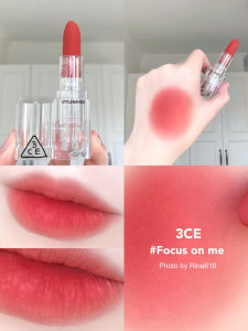 New 3CE Evening Transparent Velvet Acrylic Lipstick Womens Brown Lip Glaze Matte Finish Long-lasting Color Any Skin Type