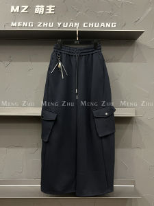 High-End European Style Autumn New Arrival Womens Straight Leg Wide Leg Cargo Pants Multiple Pockets Casual Cotton Trousers