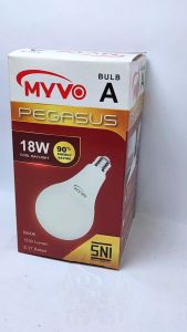BOHLAM LAMPU LED RUMAH 18WATT MYVO PEGASUS ORYGINAL  CAHAYA PUTIH SUPER TERANG  BERGARANSI SUDAH SNI