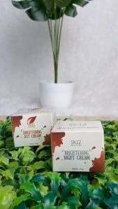 SR12 Brightening Day & Night Cream - Paket Pencerah Wajah untuk Kulit Normal dengan Ekstrak Teh dan Aroma Lemon BPOM