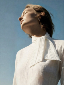 AMII | Elegant French Style Ribbon Lyocell Texture Blouse