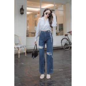 ❤️✨S-5Xl✅กางเกงยีนทรงขากระบอกทรงวินเทจเท่ๆแบดๆ✨❤️💕