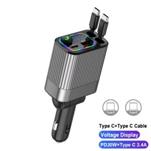 kebidumei | 4 in 1 Car Charger Bluetooth FM Transmitter USB Type C Fast Charging Adapter with Digital Display Charge Cigarette Lighter