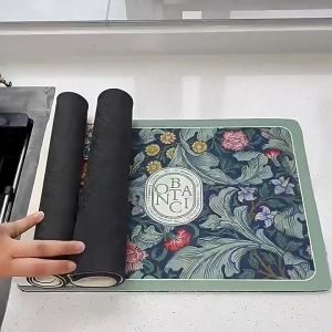 Alas Pengering Tatakan Dapur Makan Piring Diatomite Tahan Panas Serap Air