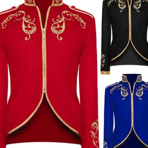 Renaissance Palace Gentleman Tailcoat King Prince Tuxedo Cosplay Emboridery Vintage Men Boy Medieval Costume Grooms Tunic Noble