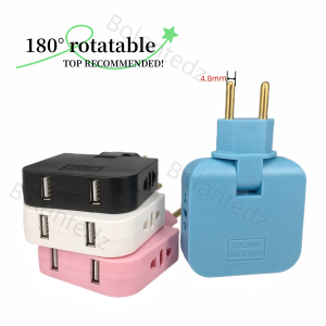 2 USB 3 in 1 EU Power Socket Plug Adapter Foldable US To EU Travel Aadapters Power Converter KR Plug Electrical Socket AC Outlet