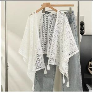 07310 Garvinna Lace Crochet Cape ( HANYA KARDIGAN ) Cardigan Renda Outfit Pantai