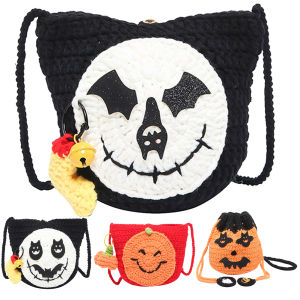 MOJOYCE Women Cartoon Crochet Shoulder Bag Crossbody Bag for Halloween Travel Shopping and Daily Use
