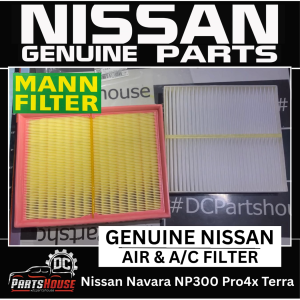 GENUINE NISSAN AIR & CABIN FILTER [NAVARA TERRA PRO4X] MANN FILTER