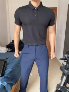 Áo Thun Polo Tay Ngắn Màu Đen Cho Nam Mùa Hè Thường Ngày Thoáng Khí Thoải Mái Thời Trang Công Sở Thường Ngày