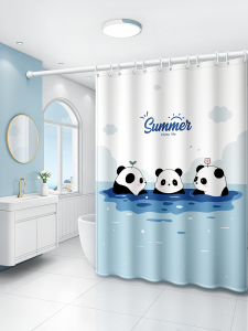 Waterproof Mold Proof Bathroom Shower Curtain North European Style Polyester Fabric Bath Room Partition High End Door Drape