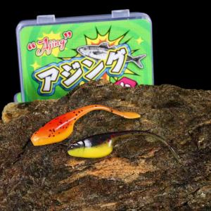 Spinpoler 50mm TPR Micro Soft Worm Floating Flat Tail Shad Ajing Lure Drop Shot Bait Ice Rock Crappie Perch Trout Bass Mackerel