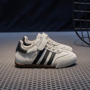 Leather Girls Boys Sneakers Soft Bottom Sports Shoes Children Fashionable Versatile White Shoes Spring Autumn New Style