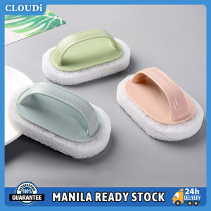 Handle Grip Sponge Brush Soft Magic Sponge Bath Brush With Handle Bathroom Magic Sponge Brush Washing Pot Clean Sponge Brush Tile Brush Kitchenware Cleaning Brush
