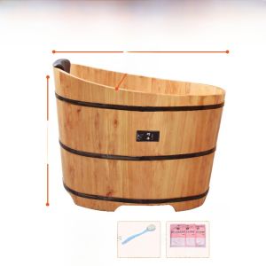 Family Size Wooden Bath Tub Sweat Bath Bucket Adult Full Body Children Baby Bathing Bucket Covered Wooden Bath Barrel