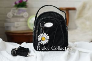 RIZKY BAG COLLECTION - TAS RANSEL MINI WANITA 3IN 1 GLITTER MOTIF BLING BLING