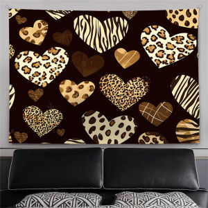 VIKAMA Vintage Leopard-Print Tapestry Wild-Print Wall Hanging Soft Wall Hanging for Bedrooms and Living Rooms Wall Decor