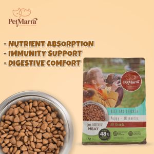 PetMarra Puppy Dry Food Chicken Eggs and Milk Flavor 1kg - A Comprehensive Solution for All Breeds