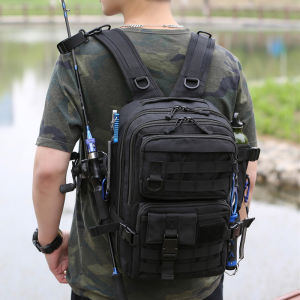 Outdoor Fishing Bag Tactical Sports Fishing Gear Bag Back Rod Bag Plug Rod 1000D Cordura New Double Shoulder Lure Bag