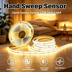 other | 5V USB COB LED Strip Light Hand Sweep Sensor Dimmer Flexible Light Tape Waterproof for Room Cabinet Mirror DIY Ambient Backlight