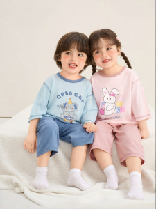 CUTEPANDAS | Bộ Đồ Ngủ Trẻ Em Thoáng Khí Nhẹ Nhàng Hình Cartoon