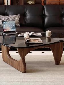 OYIla | Glass and Wood Luxurious Vintage Style Coffee Table